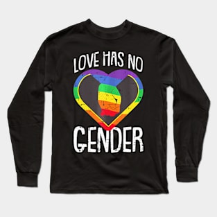 No Gender Gay Pride Love Rainbow Flag Proud Lgbt Q Ally Long Sleeve T-Shirt